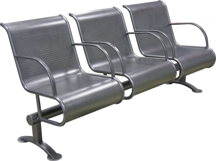 Three-Section Waiting Room Chairs with Metal Frame, MOF Type 2