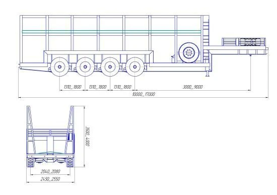 شبه مقطورة لنقل الألواح PPP4، النوع PPC3، التعديل 92293-0000010-01