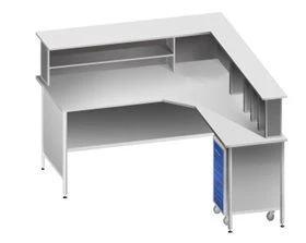 Corner Nurse Station with Mobile Cabinet KSPm 1-03E