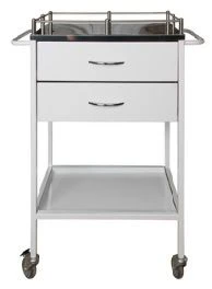 Mobile Metal Table with Side Restrictions for Tools and Medications