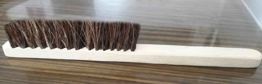 Natural Bristle Broom with Wooden Block, 3 Rows