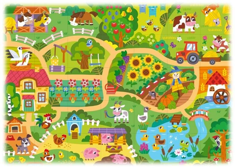 Educational Play Mat "Farm" (105x75 cm)