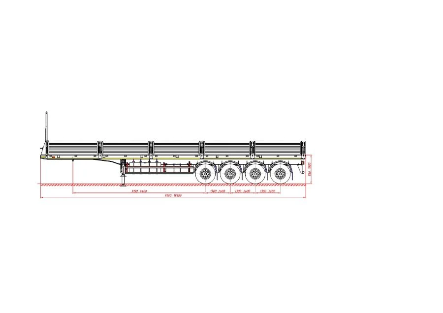 Flatbed Semi-Trailer 98132A with Load Space Frame