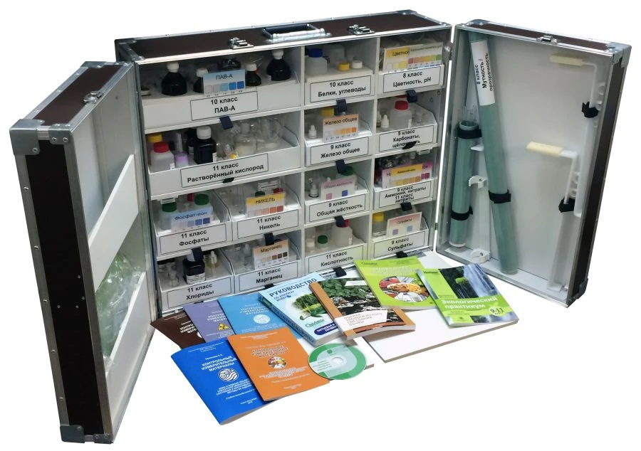 Portable School Chemical-Ecological Laboratory SHHEL (Educational Methodical Kit, 1+14)