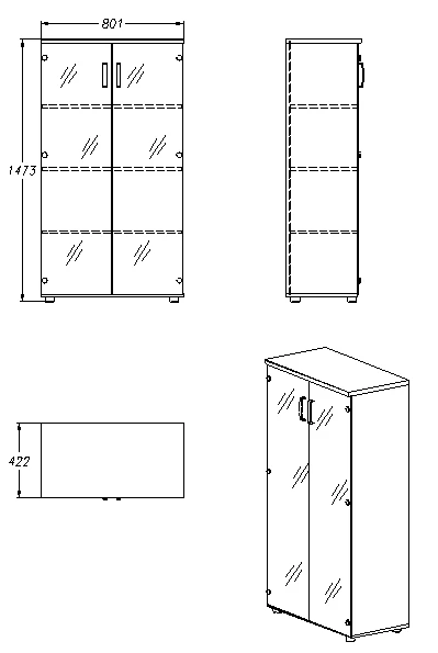 Storage Cabinet for Documents and Office Supplies - Model 405.80.147