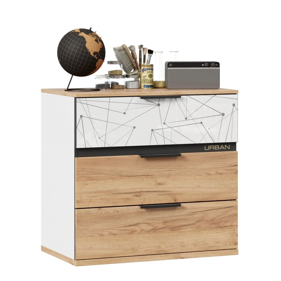 Urban LD.528160.000 Chest of Drawers (Golden Oak/White, Version 2)