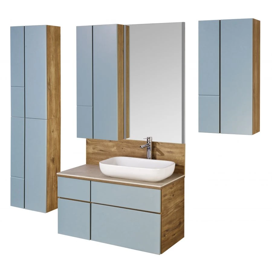 Aquaton Michelle 100 Sink Cabinet, Rustic Oak, Fjord 1A244101MIX301.A244.1.01M.IX3.0