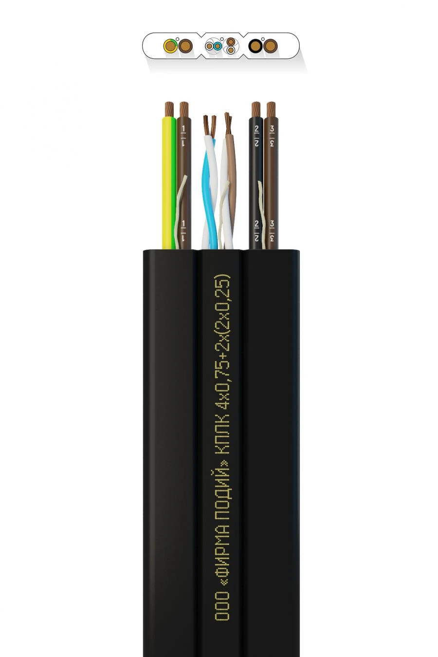Combined Flat Elevator Cable KPLC 4x0.75+2x(2x0.25)
