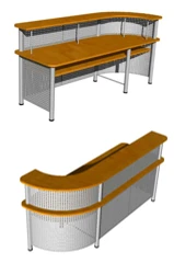 Right Corner Desk with One Angle, 2210x780x1100 mm