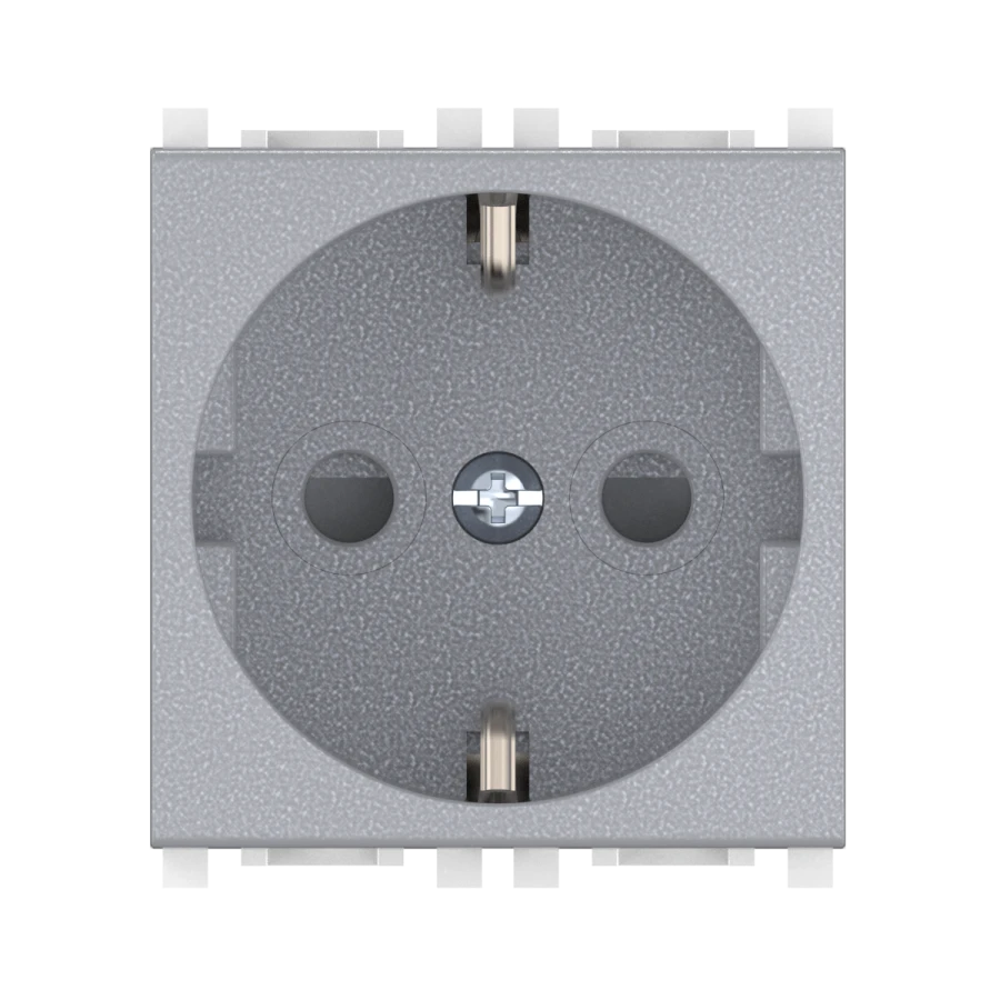 CADUCEUS ALING Experience Hidden Installation Socket with Grounding 16A, 250V~, 2M, Silver, Art. 74102.S