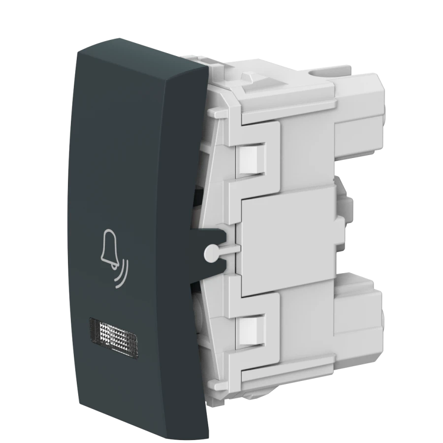 Caduceus Aling Mode Push Button Switch with Indicator, 10A, 250V, Anthracite, Model 660I.A