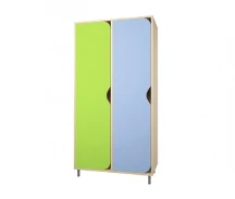 Wooden Children's Wardrobe for Clothes - 2 Sections, Art. 00020