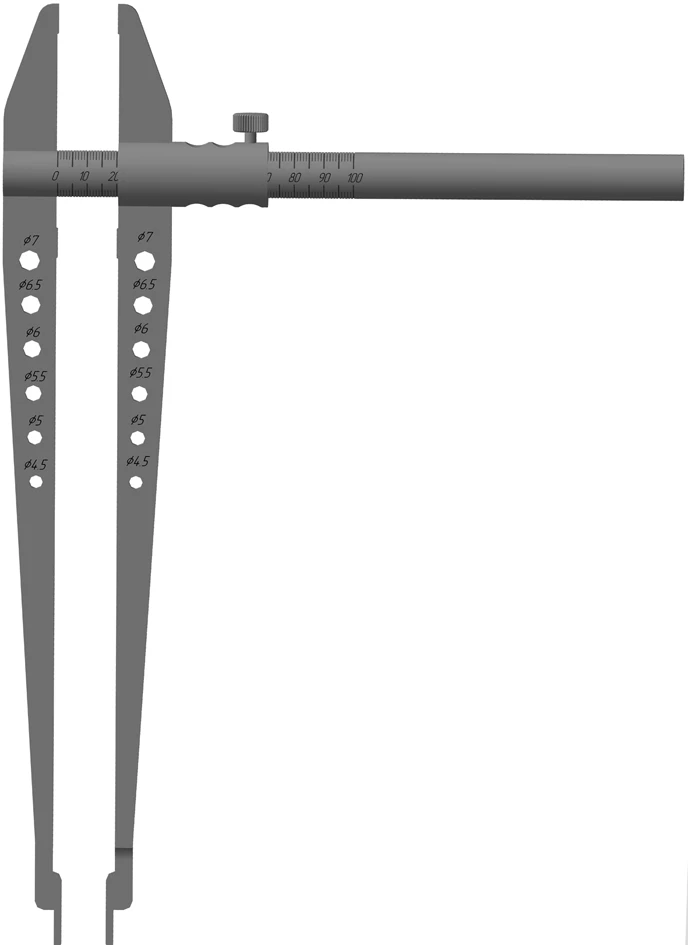 Surgical Caliper for Spinal Treatment, Model 850.030