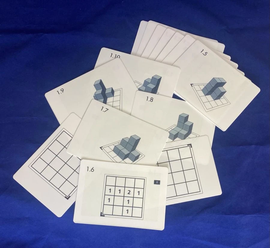 Wooden Unpainted Cube Task Cards Set #1