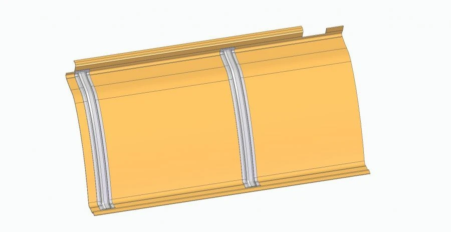 Right Ceiling Panel Section B for LiAZ 621365 (Component 621365-5702249-10)