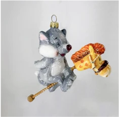 زينة شجرة عيد الميلاد زجاجية يدوية الصنع "قفز-قفز