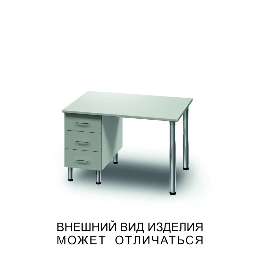 Single Pedestal Desk with Three Drawers