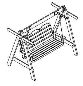 أرجوحة خشبية للمساحات العامة - نموذج 14009/1