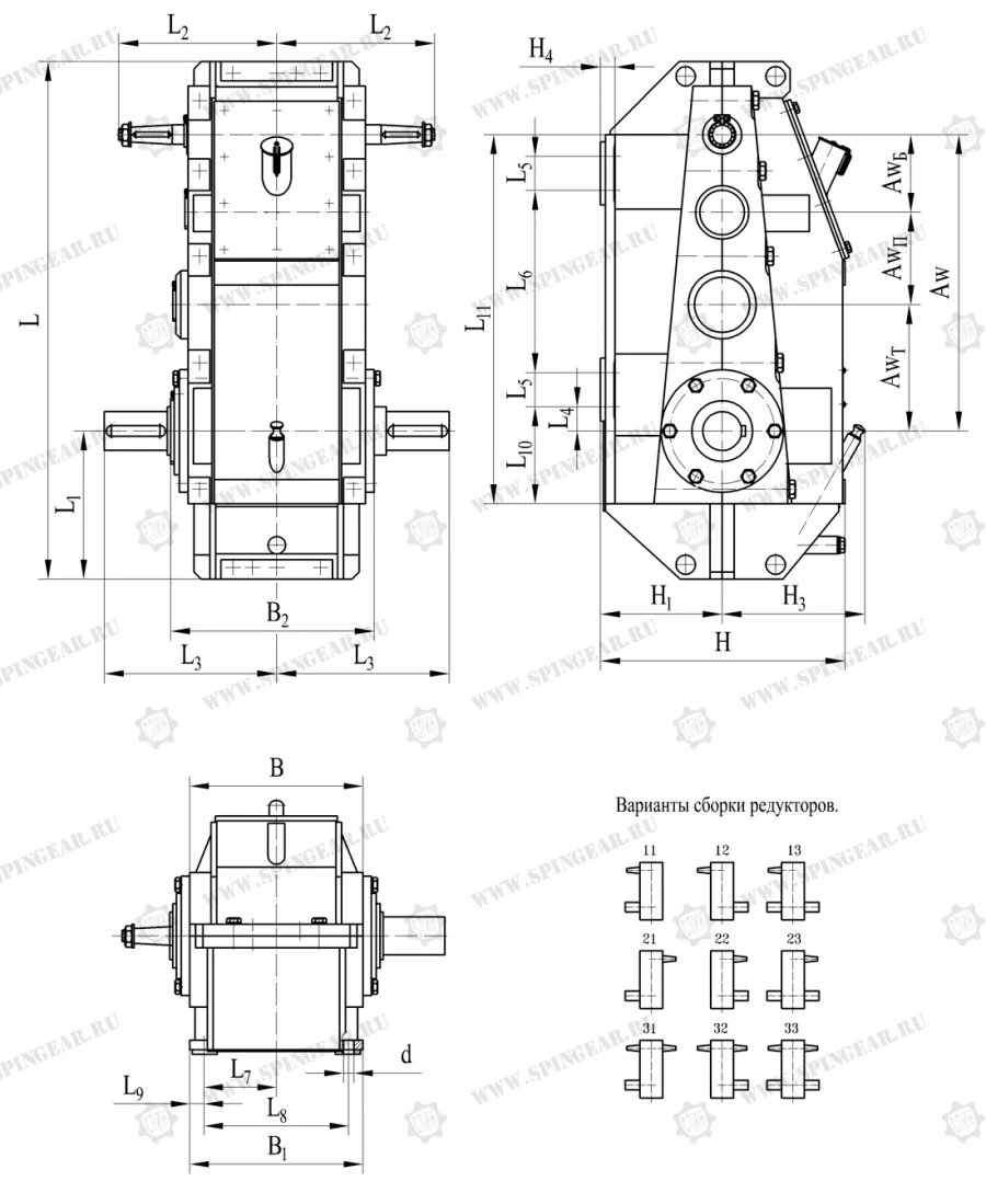 صندوق تروس عمودي رافعة VK-800SPR