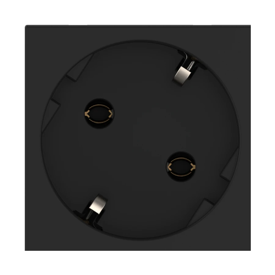 CADUCEUS ALING HIDE Modular Socket with Grounding 16A 250V, Black