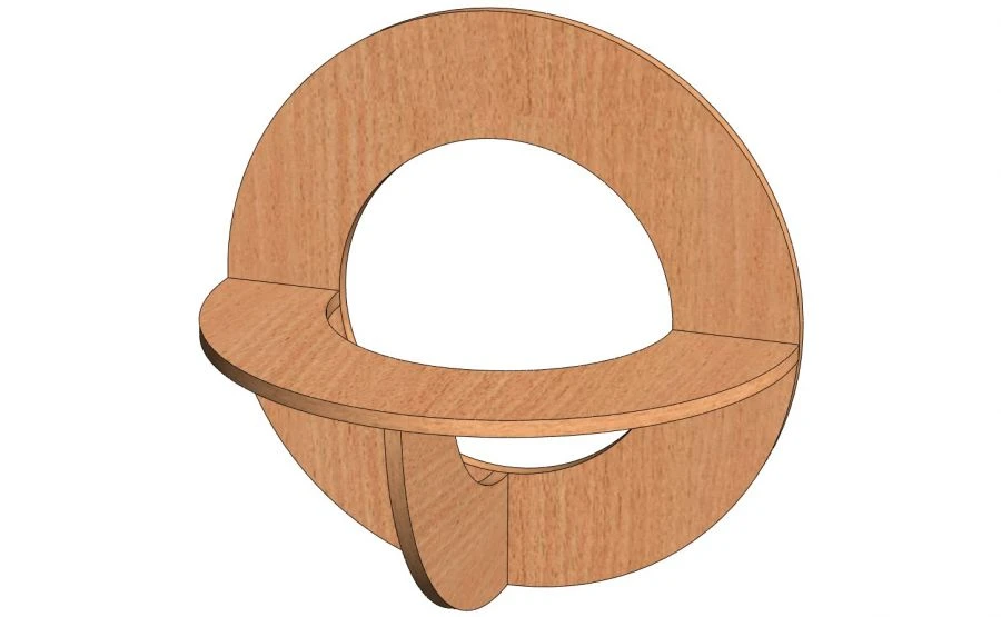 Wall Shelf with Mounting Ring - Model PN