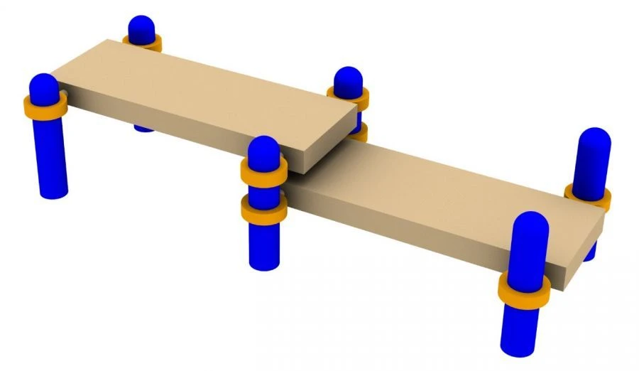 مقعد الجمباز الأفقي المزدوج ذو المستويات المتعددة لاختبارات ثني ومد الذراعين