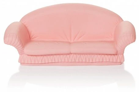 Soft PVC Upholstered Sofa for Kids - Light Pink