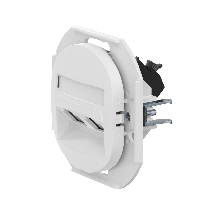 Double Computer Socket with Keystone RJ45 Modules, E614.0