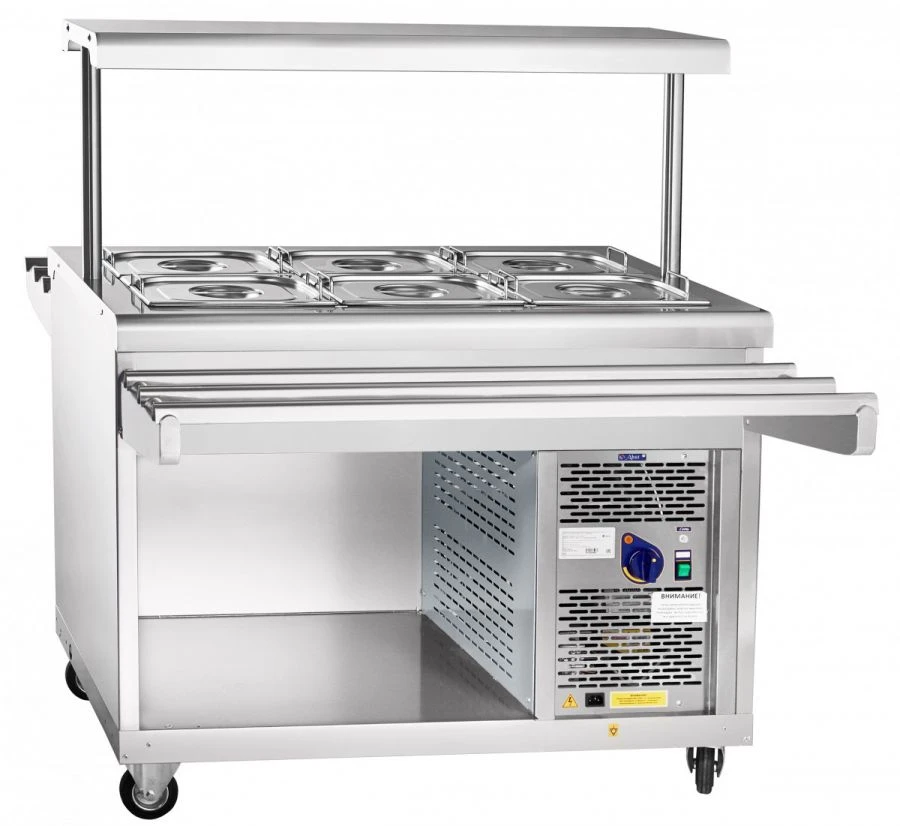 High-Temperature Refrigerated Display Counter with Neutral Cabinet PВВ(Н)-70ПМ-НШ