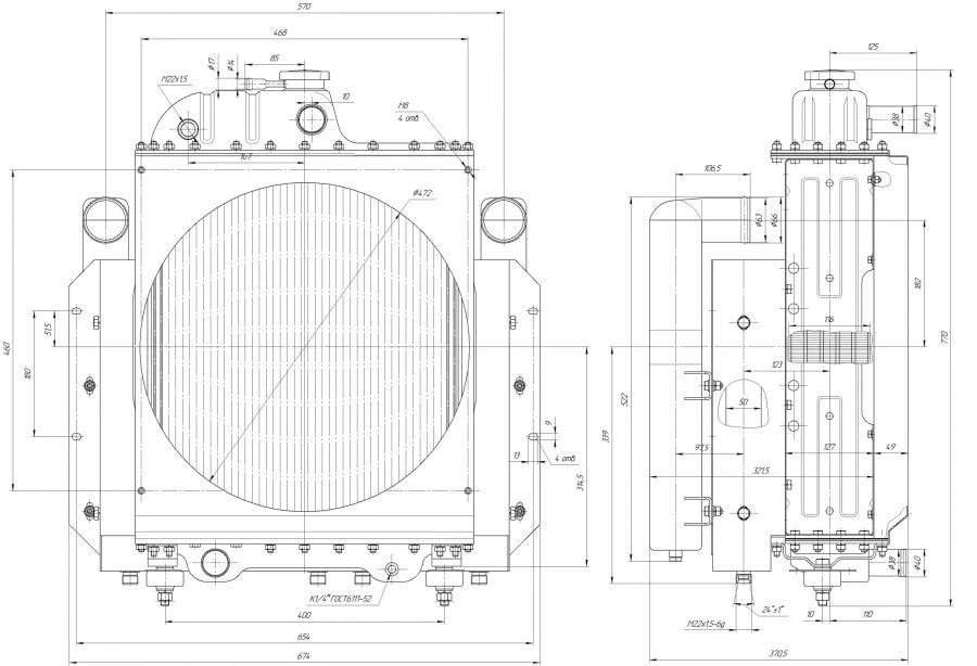Radiator Block BR-310M.1301.0000-30 for Engine Cooling