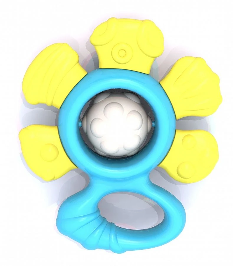 Flower Rattle Teether - Yellow and Blue Model