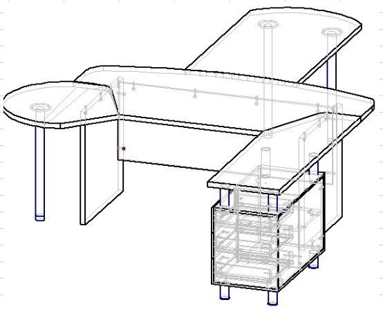 Executive Chair Desk with Cabinet SP1