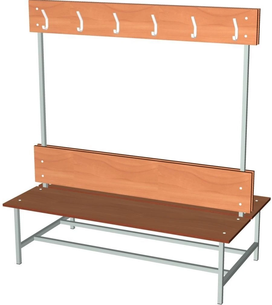 Two-Sided Bench with Hanger for Sports Locker Room VL-2