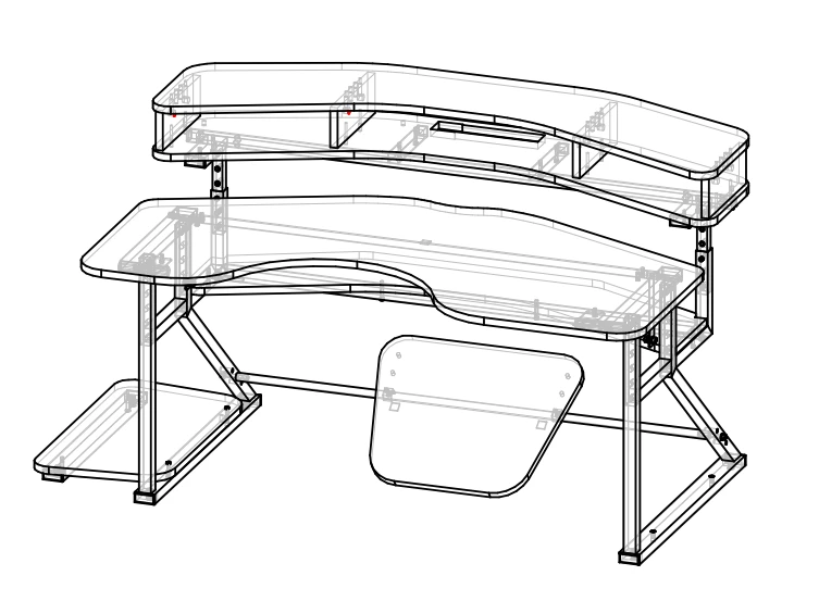 مكتب كمبيوتر نصف دائري RM 01/06