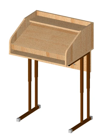 Language Learning Classroom Desk with Metal Frame