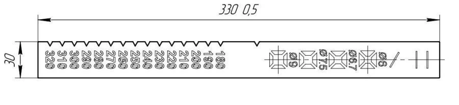 Intramedullary Osteosynthesis Template Ruler, Article 520.313