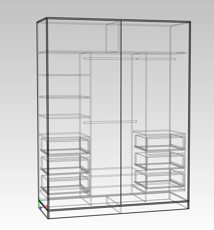 Closed Wardrobe with Loft Space and Drawers