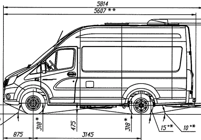 شاسيه GAZelle NN، تعديل A69R22 مع محرك ديزل