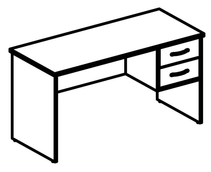 Rhythm Series 6087 Work Desk with Hanging Cabinet