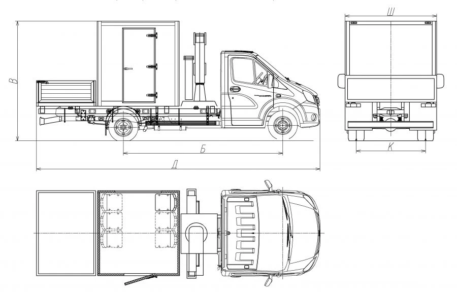 Cars of modifications 3008GF -1 with CMU, 3008GF -2 with CMU on the basis of GAZ chassis of modifications A21R22, A21R32, A22R22