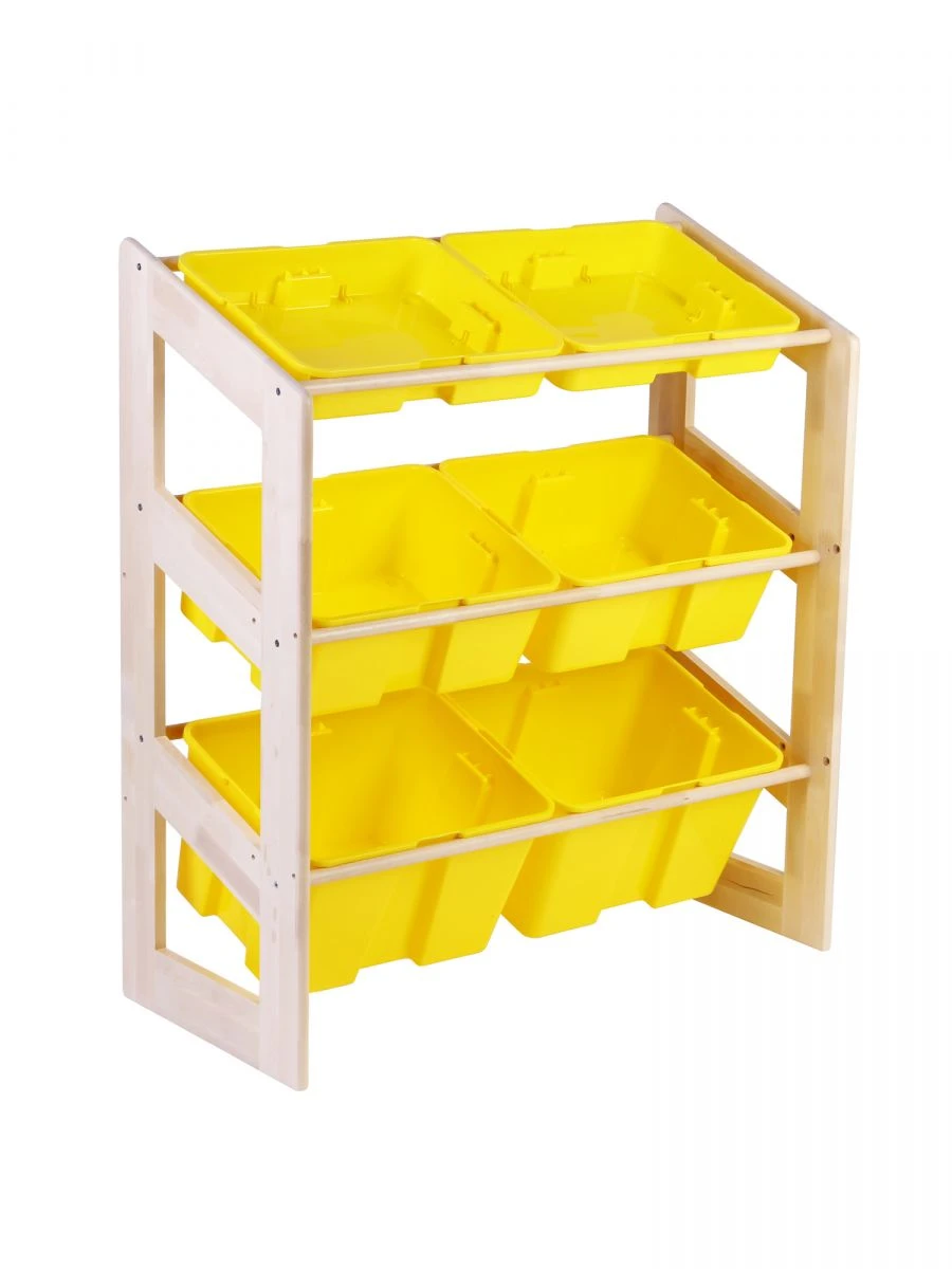 Slanted Shelving Unit 1080x6 Containers - Yellow - Storage System Igrotyeka