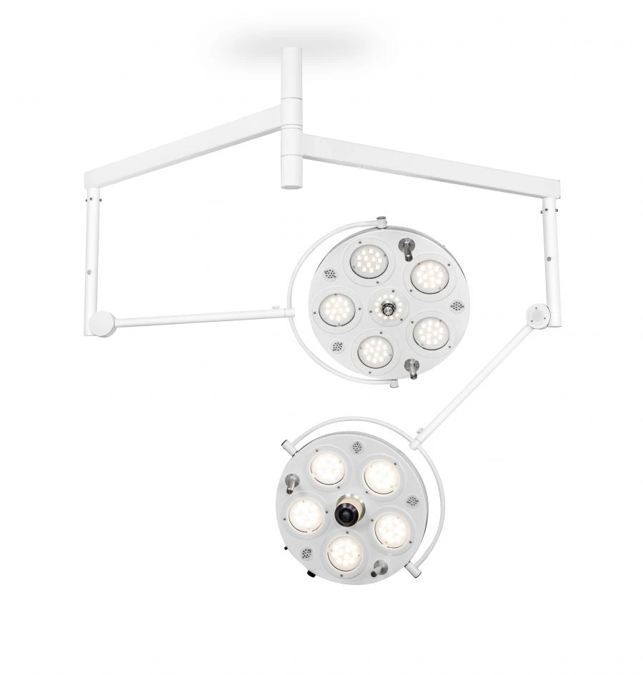 Dual Dome LED Surgical Ceiling Light with Ceiling Mount