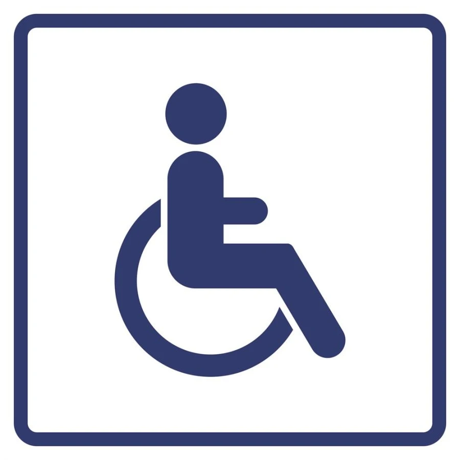 Accessibility Sign for Wheelchair Users - Tactile-Visual Icon
