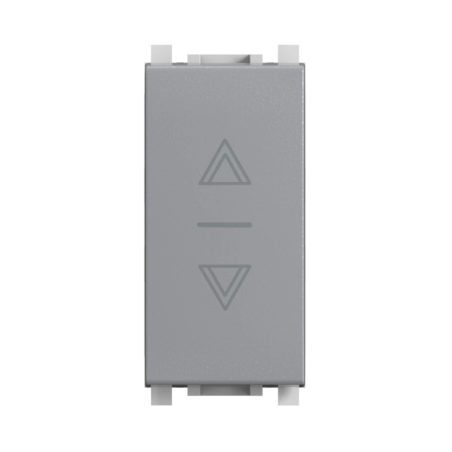 CADUCEUS ALING Experience Hidden Installation Switch for Roller Shutters I-0-I, 10A, 250V~, Silver, Art. 72108.S