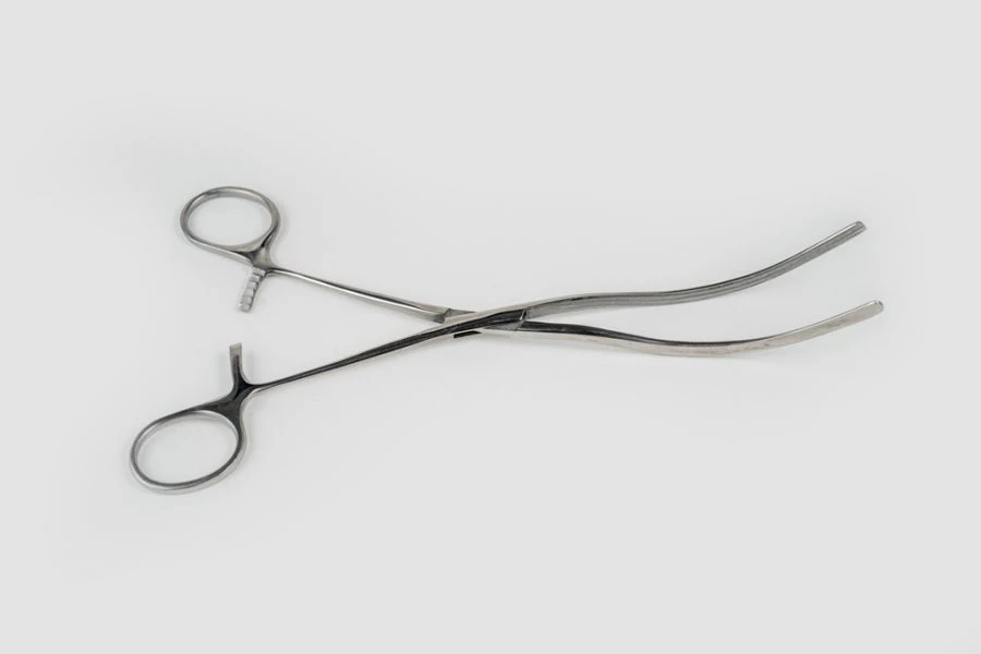 Elastic Curved Bowel Clamp for Adults, 240 mm