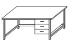 Metal Frame Service Table with Cabinet SP-8