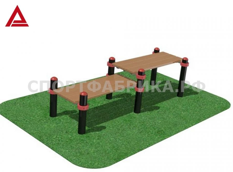 Double-Level Horizontal Gymnastics Bench for Arm Flexion and Extension Testing