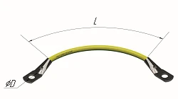 Grounding Jumper, 150mm Length, 6.0mm Diameter, 6.0mm² Section, Copper