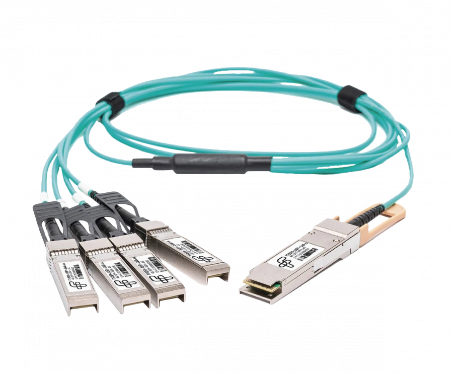 Optical Cable Assembly for Short-Distance Data Transmission FT-QSFP+/4SFP+CabA-x