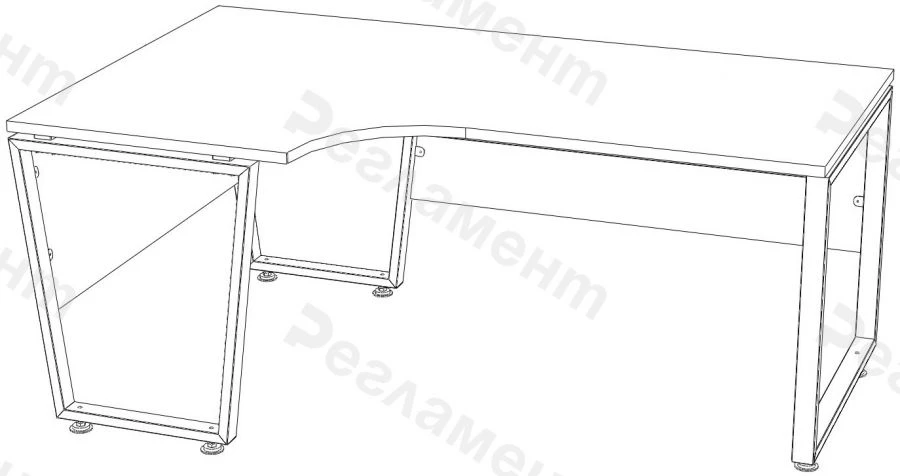 Corner Table MK B2 900-2500x900-2500x650-950mm